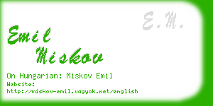 emil miskov business card